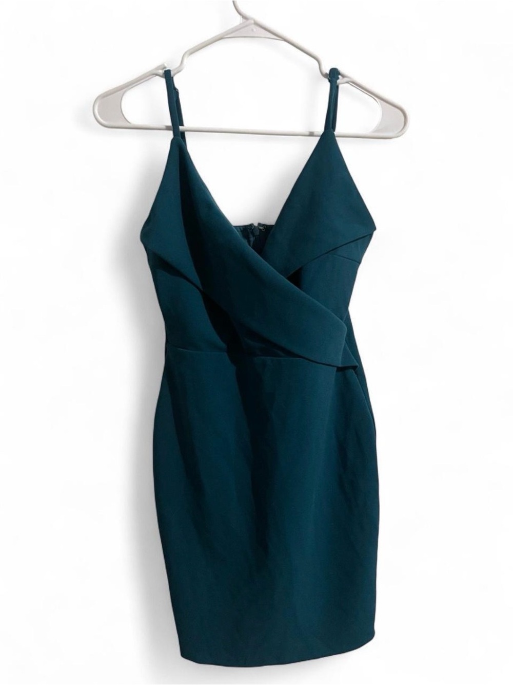 Lulu's Teal-Blue Wrap Detail Mini Dress